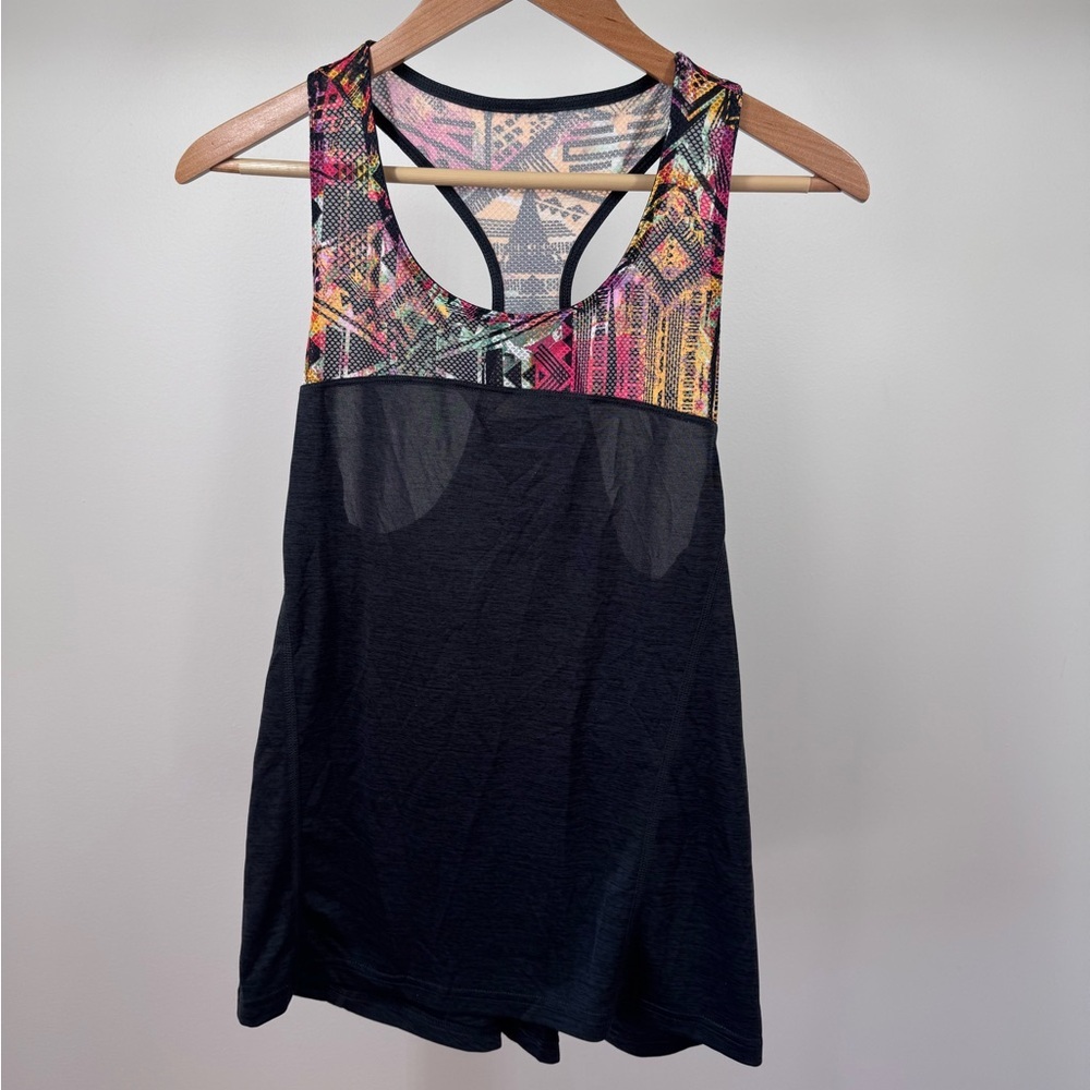 Reebok Black Tank Top with Multicolor Accents